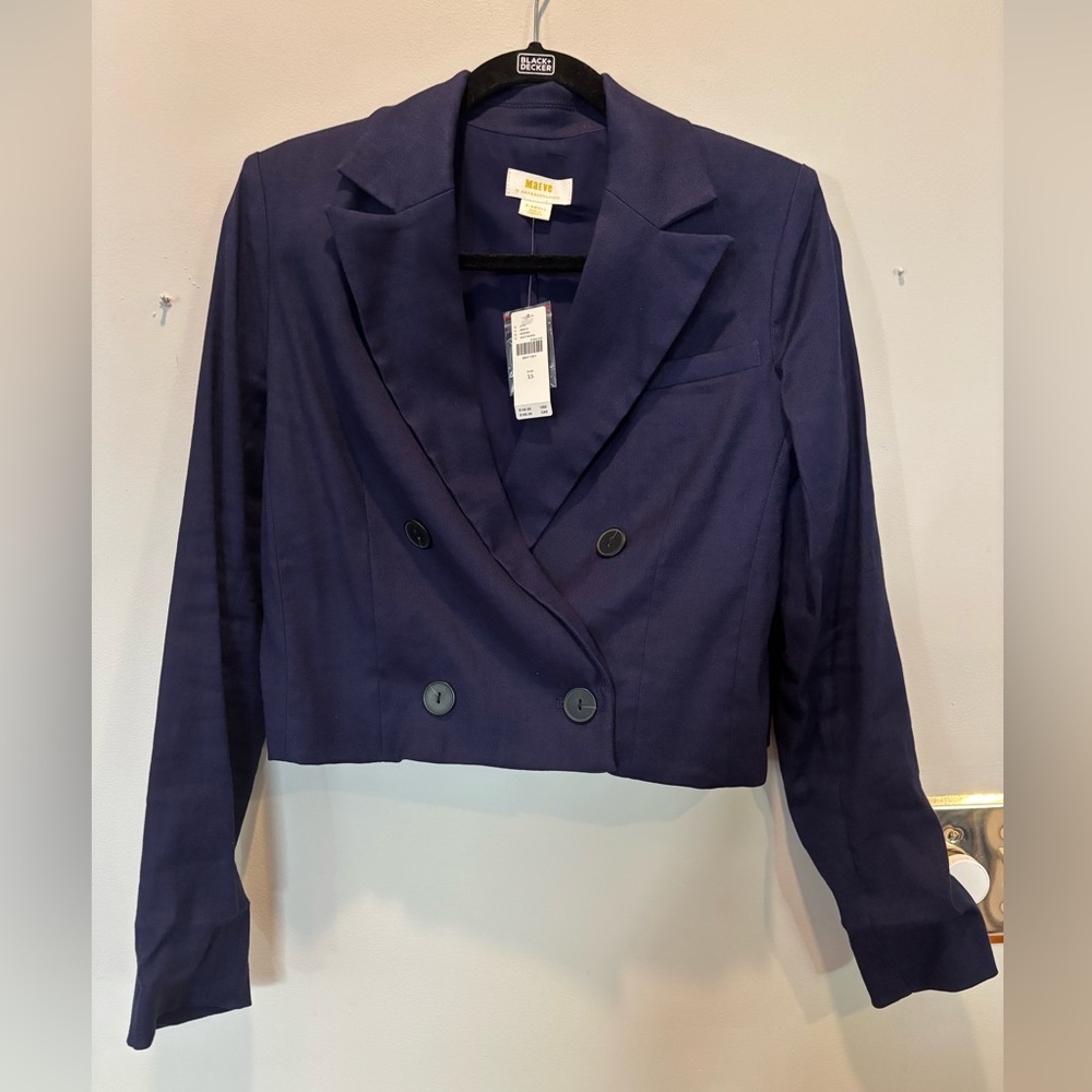 Maeve Dark Blue tuxedo style Blazer